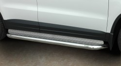 Stainless steel side steps with checker plate. VW TIGUAN 2011 - 